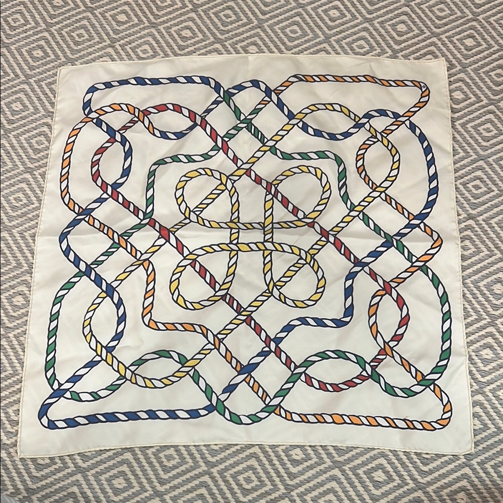 Tory Burch 18” Square Geometric Rope Scarf